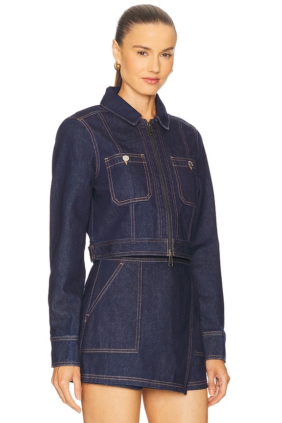 view 2 of 4 Patty Fitted Long Sleeve Jacket in Indigo Rinse