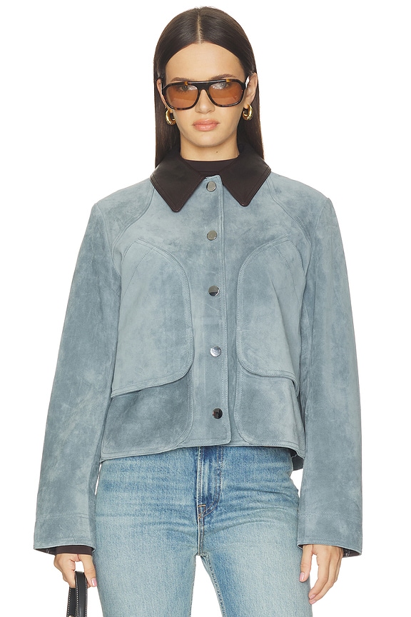 view 2 of 5 Walters Cropped Barn Jacket in Blue Steel