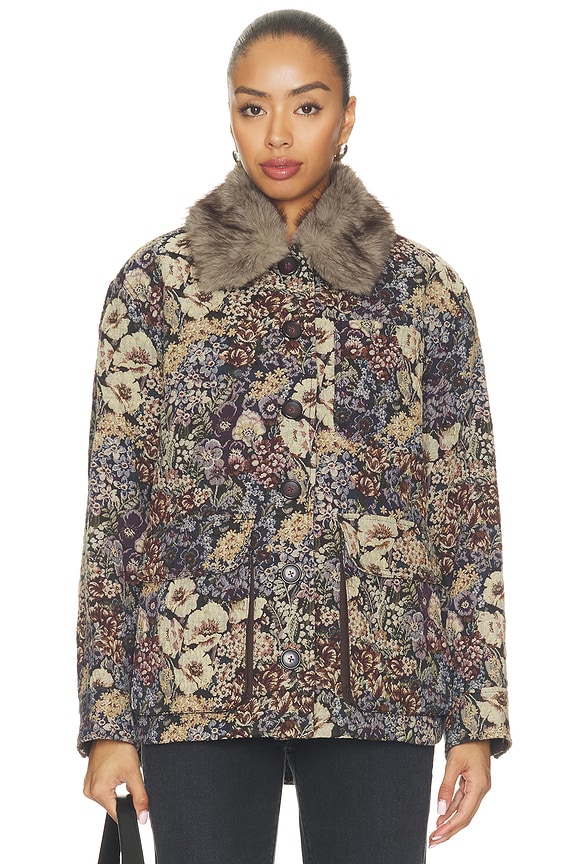 view 2 of 6 Blake Coat in Dark Eggplant Multi