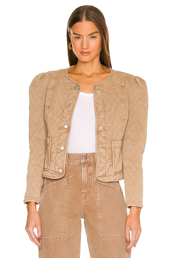 Veronica Beard Camilla Quilted Jacket in Tan Sierra REVOLVE