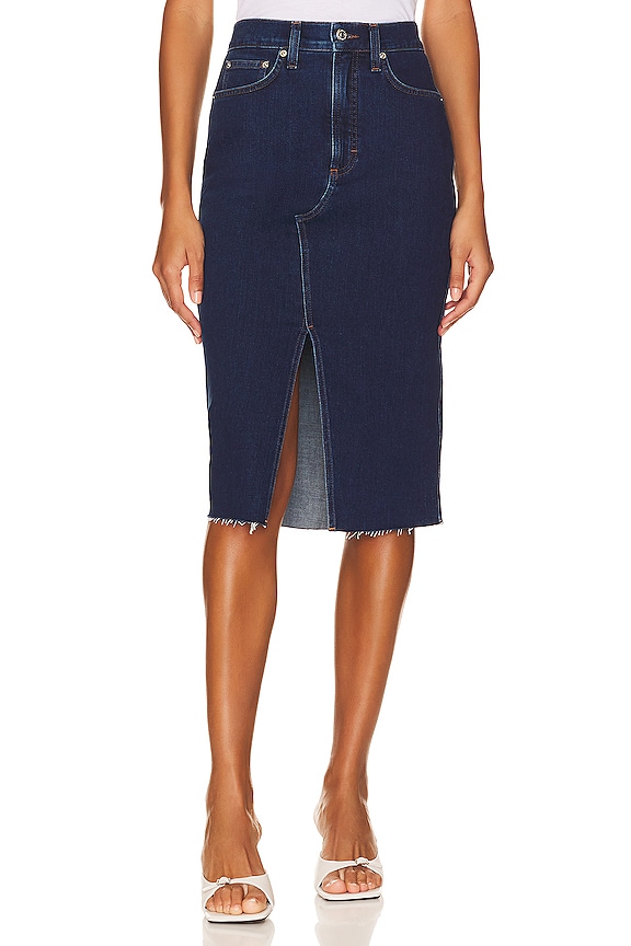 Veronica Beard Breves Midi Skirt in Washed Oxford | REVOLVE