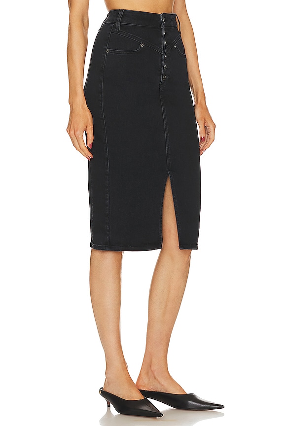 view 2 of 4 ДЖИНСОВАЯ МИДИ ЮБКА HERRON in Washed Black