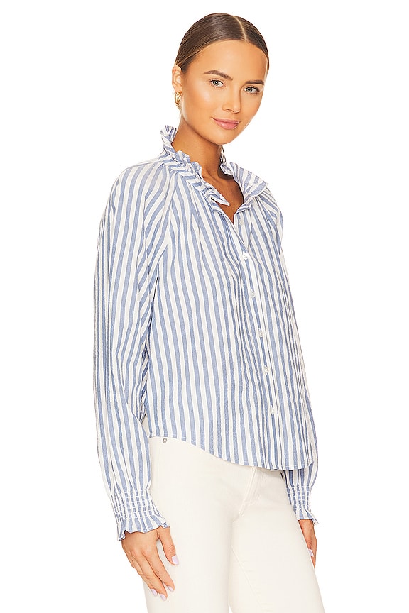 view 2 of 4 Calisto Shirt in Washed Blue & White