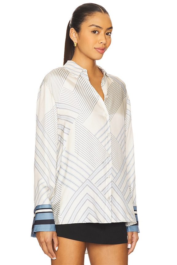 view 2 of 4 Delila Blouse in Dove & Blue Lake Multi