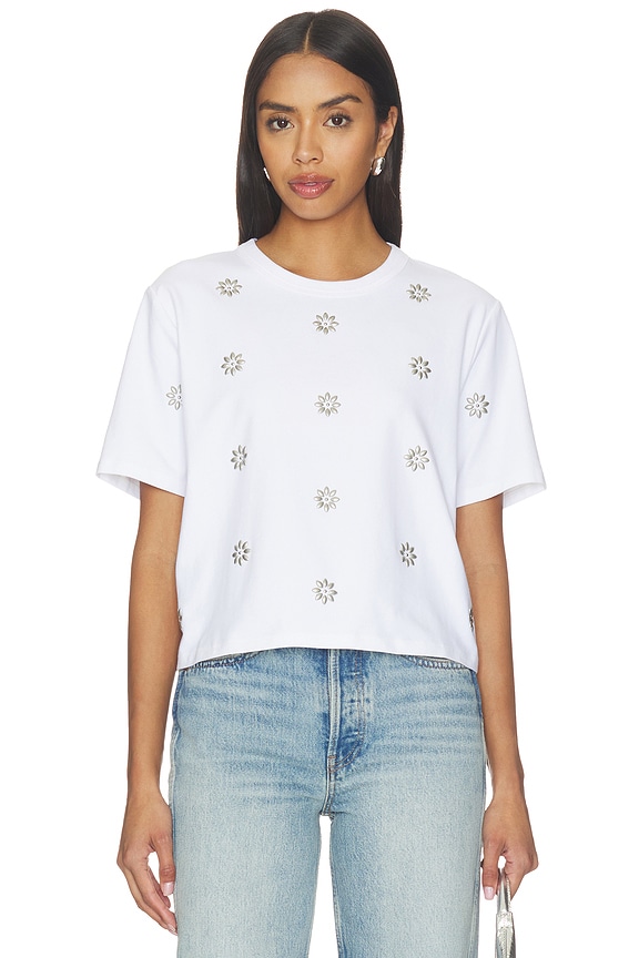 view 1 of 5 Embellished Sebastian Tee in White