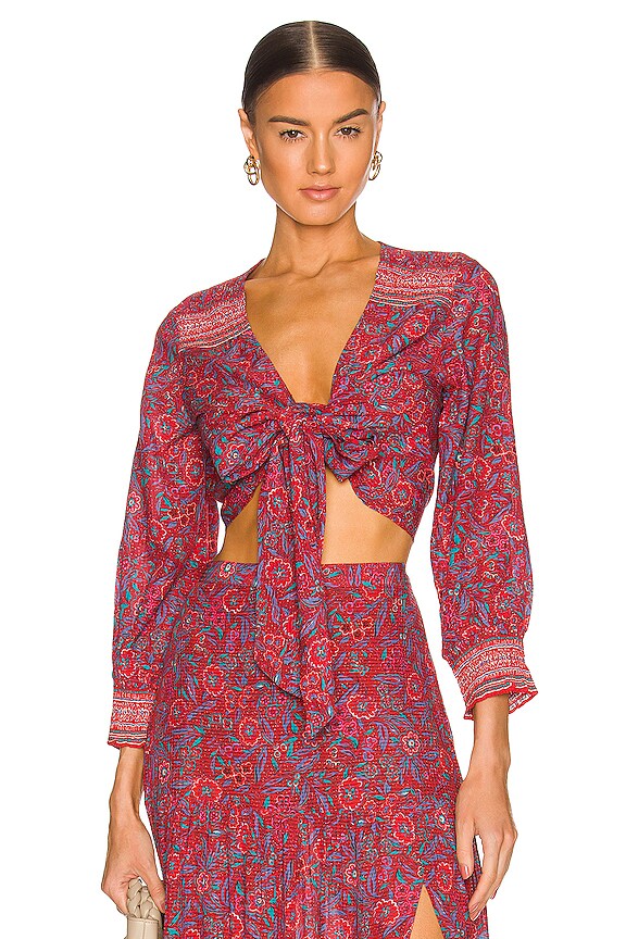 view 1 of 4 Sarah Top in Spicy Red Multi