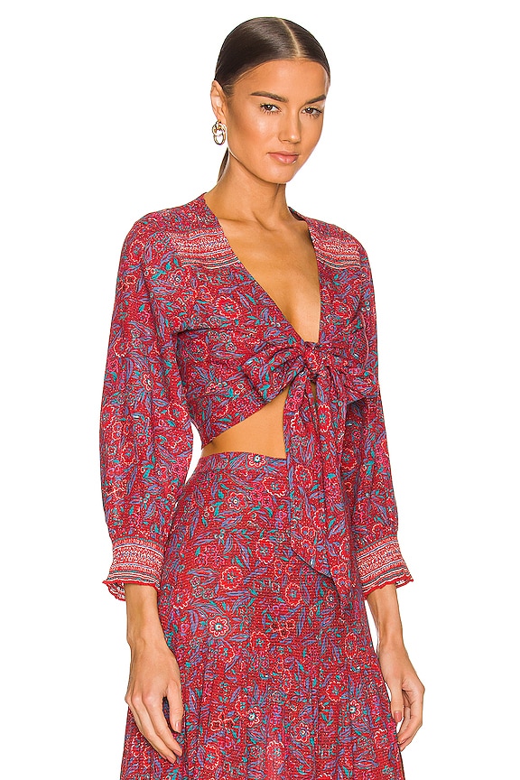 view 2 of 4 Sarah Top in Spicy Red Multi