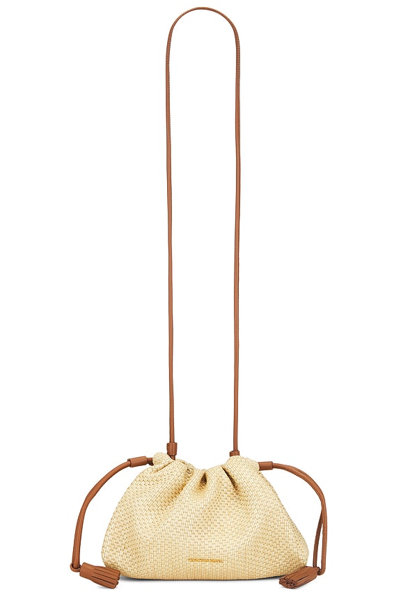 view 1 of 5 Small Raffia Slouch Clutch in Beige & Hazelwood