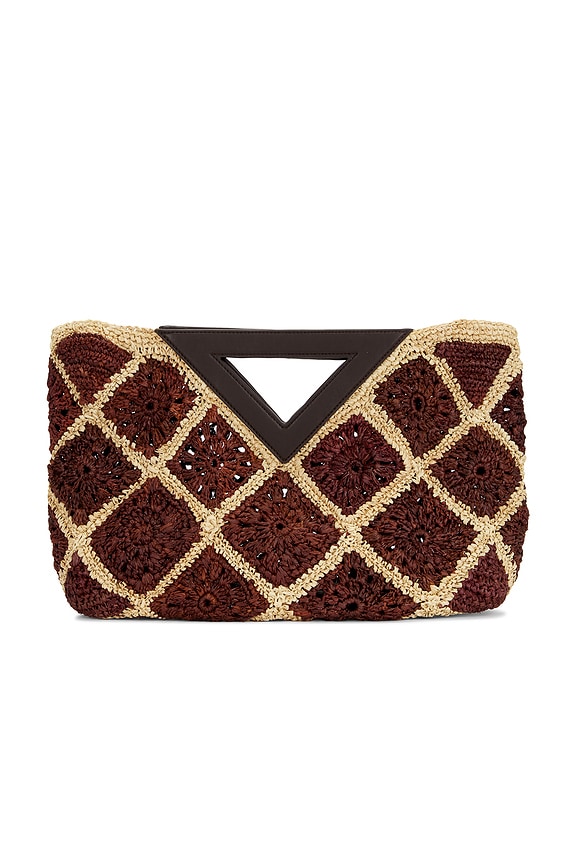 view 1 of 4 SAC À MAIN AVEC ANSE CROCHET RAFFIA VESPER in Espresso Multi