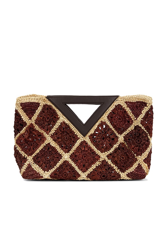 view 2 of 4 SAC À MAIN AVEC ANSE CROCHET RAFFIA VESPER in Espresso Multi