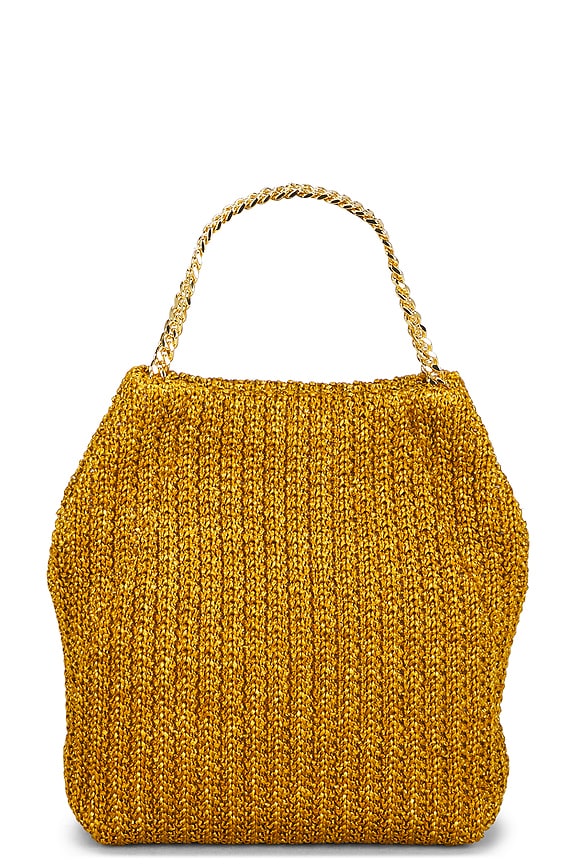 view 2 of 5 Small Raffia Slouch Bag in Gold