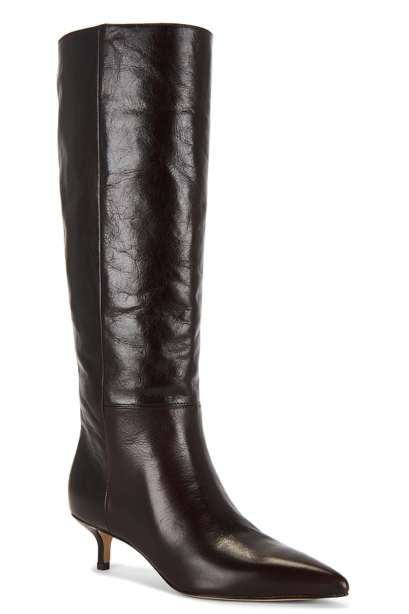 view 2 of 5 Lisa 45 Tall Shaft Boot in Dark Raisin Shiny Crackled Leather