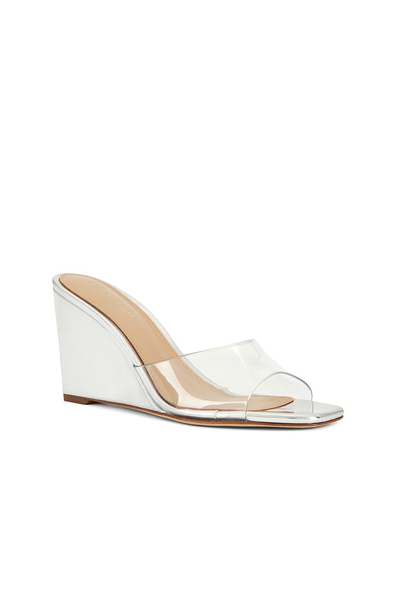 view 2 of 5 Asha Wedge Sandal in Clear & Silver