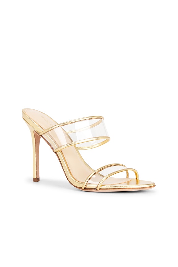 view 2 of 5 Asha 95 Piping Sandal in Clear & Pale Gold