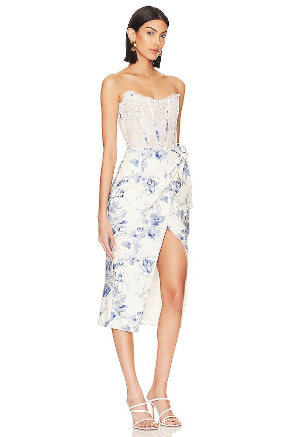 view 2 of 4 VESTIDO MIDI NICOLA in Provencal Blue Floral