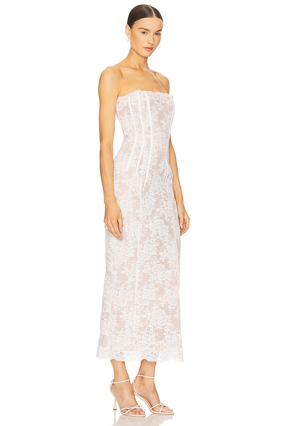 view 2 of 4 Capulet Midi Dress in White Chantilly Lace
