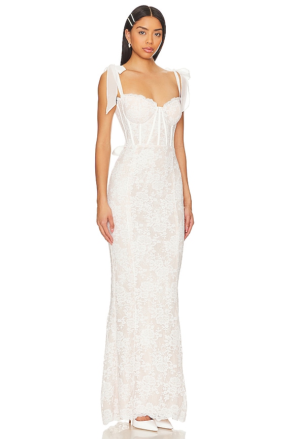 view 2 of 3 Romanza Gown in White Chantilly Lace