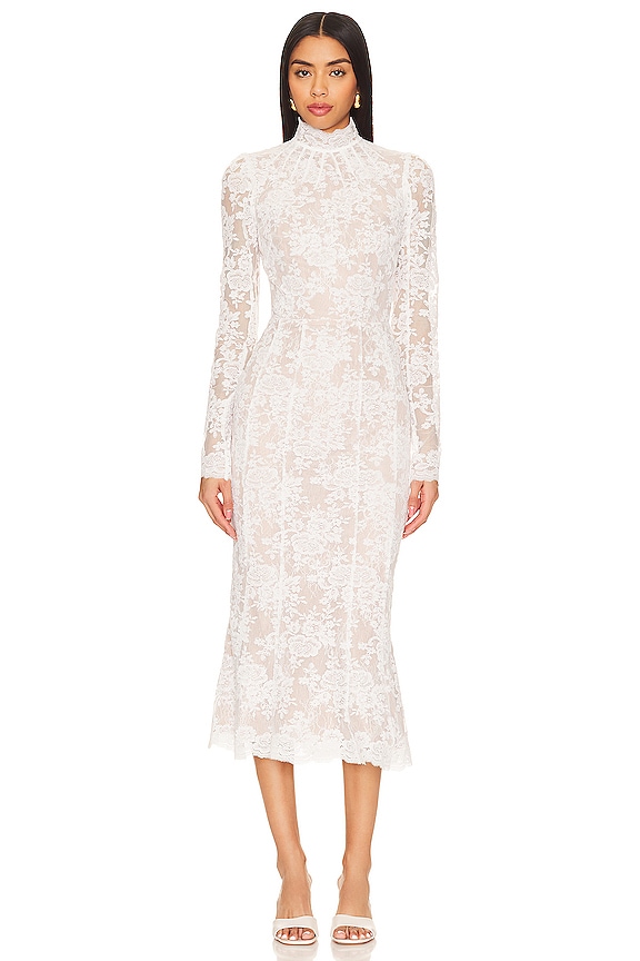 view 2 of 5 Greta Midi Dress in White Chantilly Lace