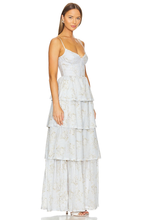 view 2 of 3 VESTIDO LARGO CATERINA in Victorian Blue Roses