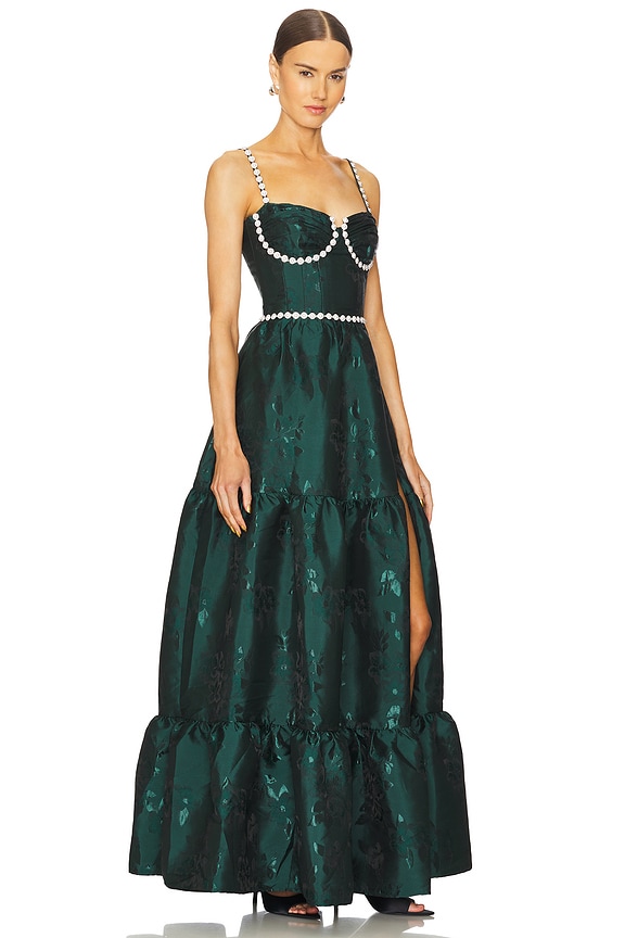 view 2 of 4 Lucetta Dress in Emerald Baroque Floral