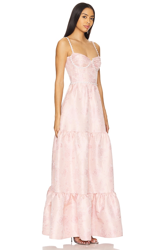 view 2 of 5 VESTIDO LARGO LUCETTA in Light Pink Windsor Brocade