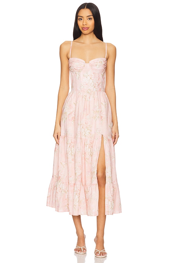 view 1 of 4 Lorenza Midi Dress in Light Pink Tapestry Rose