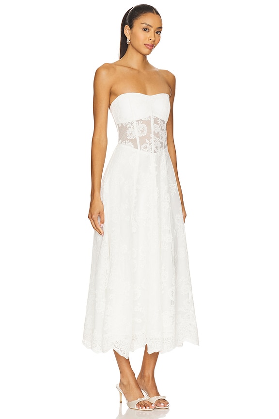 view 2 of 3 Hazel Dress in White Chantilly Lace