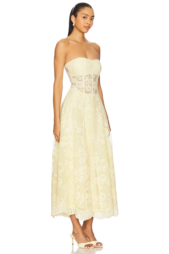 view 2 of 3 Hazel Dress in Transparent Yellow Lace