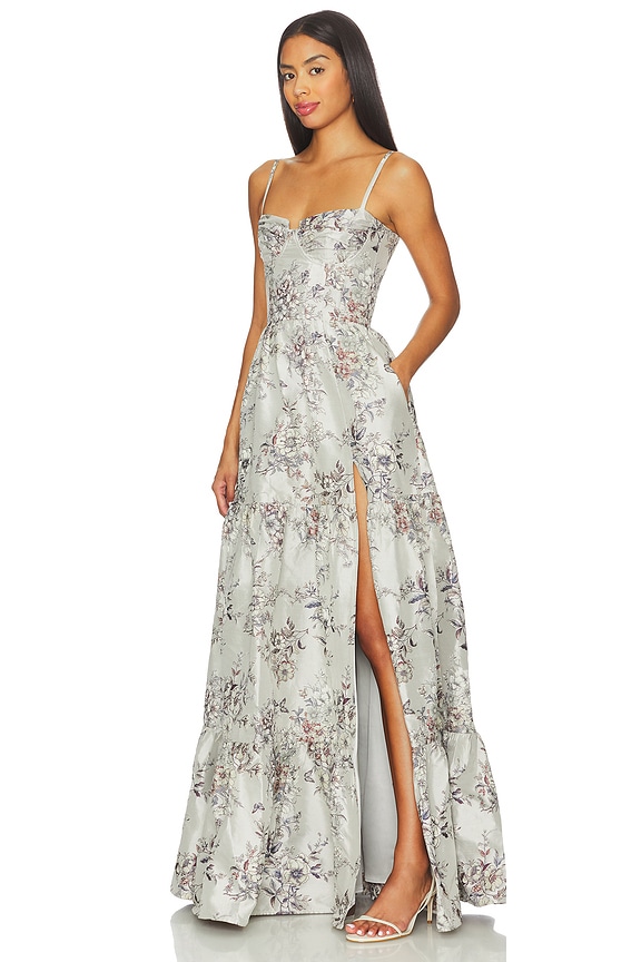 view 2 of 4 Lucetta Gown in Stone Lilibet Brocade