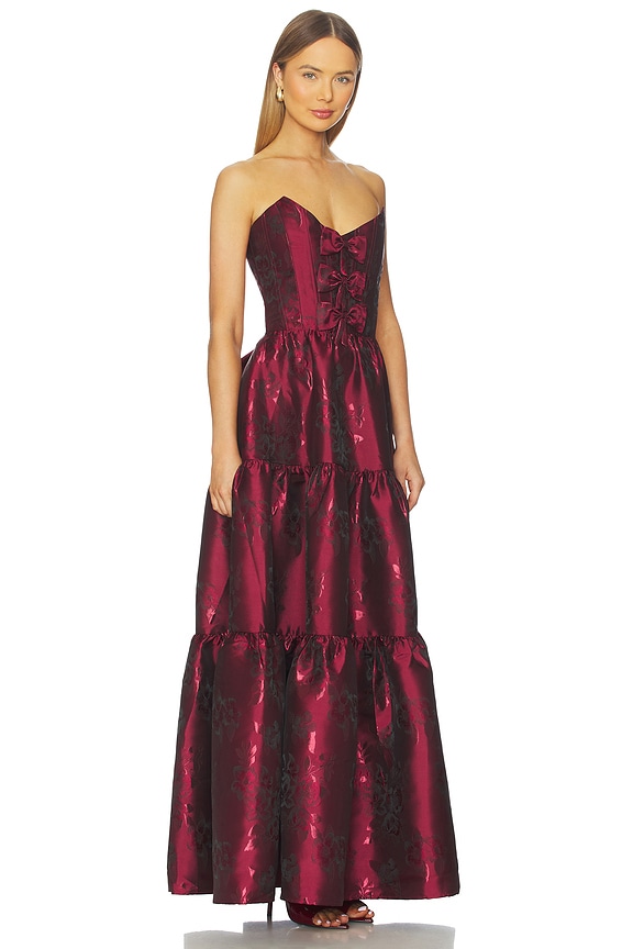 view 2 of 4 Vida Gown in Garnet Barooue Floral