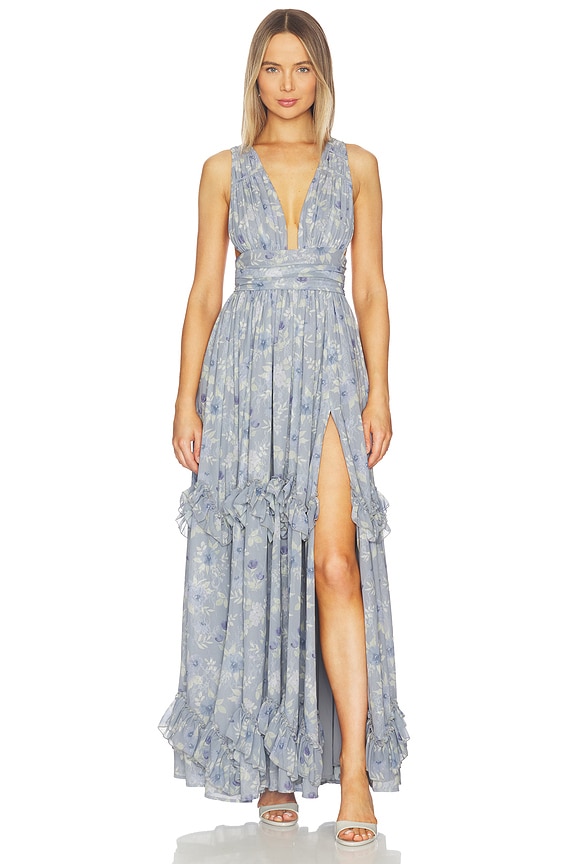 view 1 of 4 Madison Dress in Aleutian Blue Watercolor