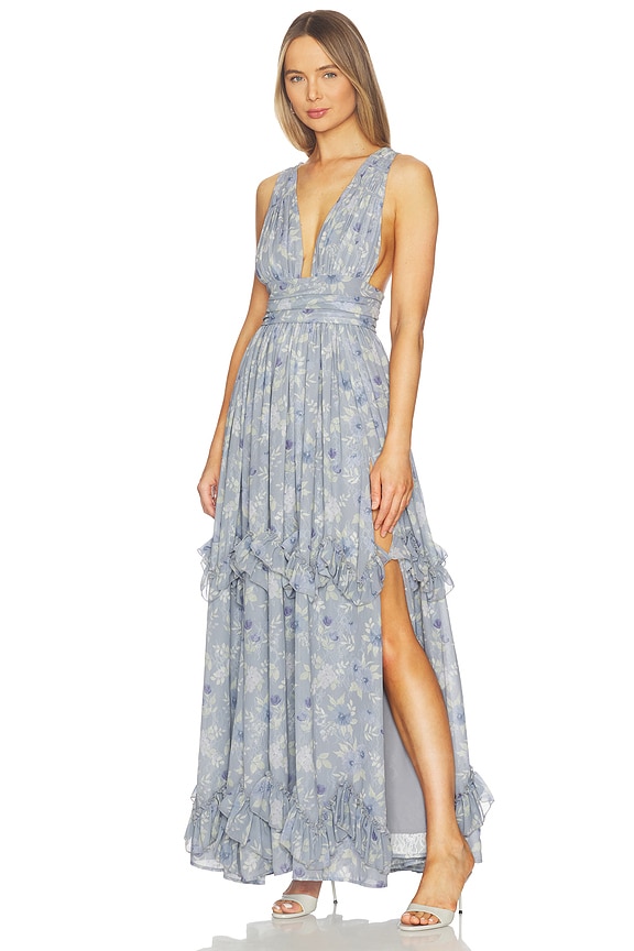 view 2 of 4 Madison Dress in Aleutian Blue Watercolor