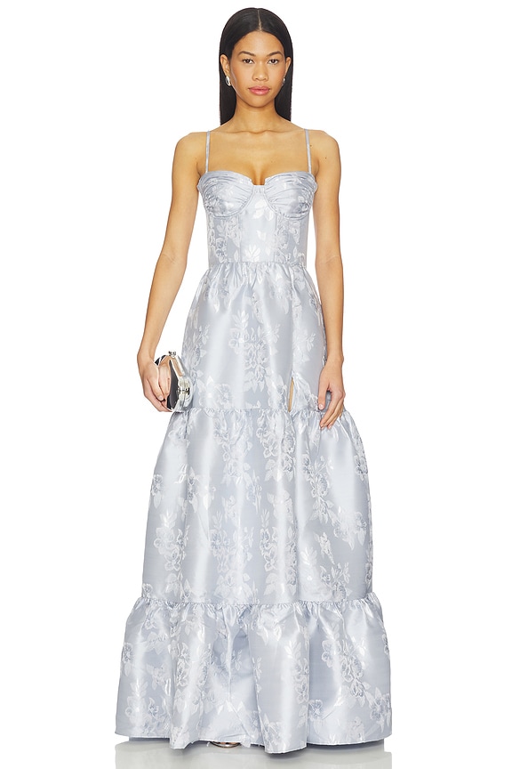 view 2 of 5 Lucetta Dress in Icelandic Blue Baroque Floral