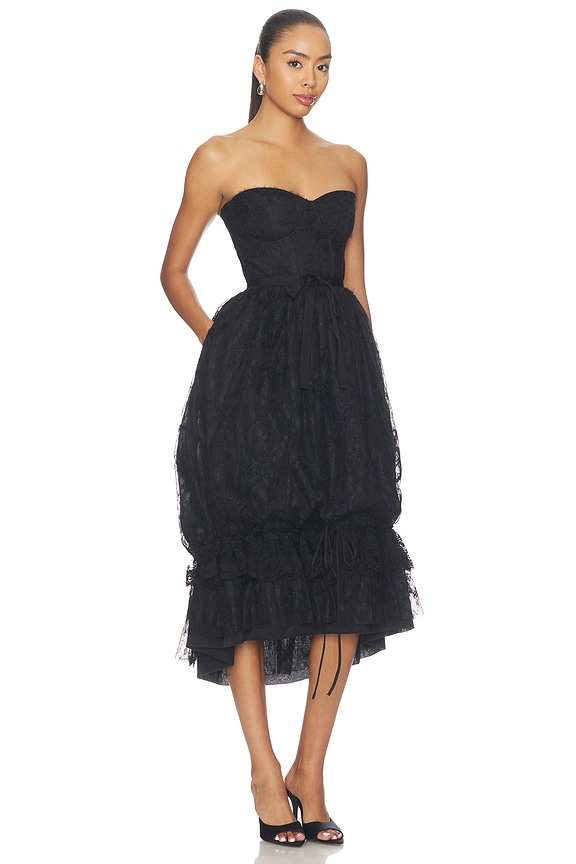 view 2 of 3 VESTIDO GRANADA  in Black Fuzzy Lace