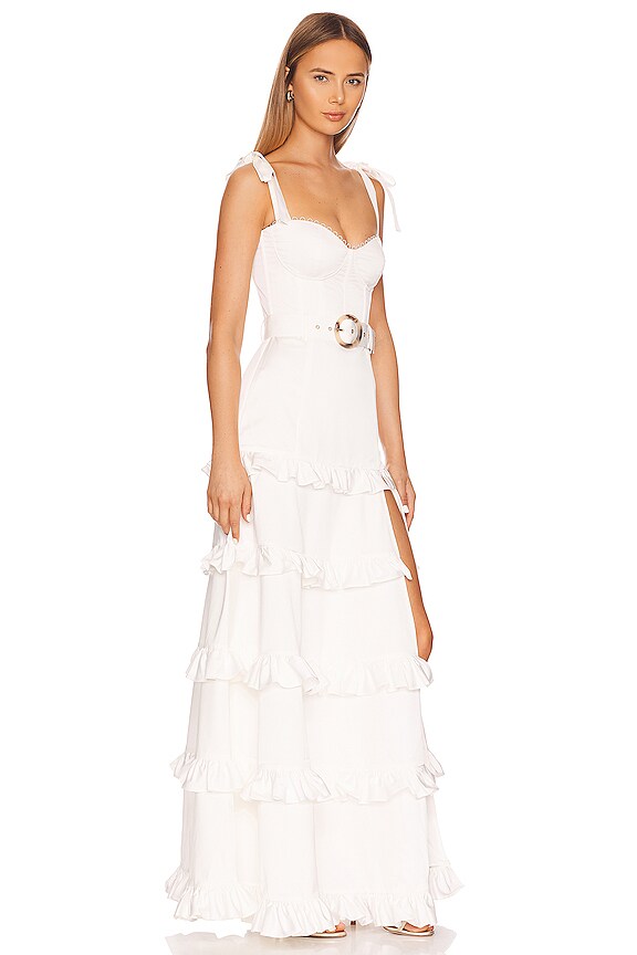 view 2 of 3 ВЕЧЕРНЕЕ ПЛАТЬЕ LISIANTHUS in White Crinkle Brocade