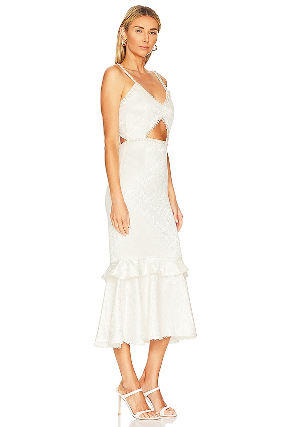 view 2 of 4 Luna Dress in White Mini Floral Brocade