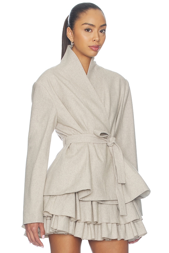 view 2 of 4 Julian Jacket in Light Grey Wool