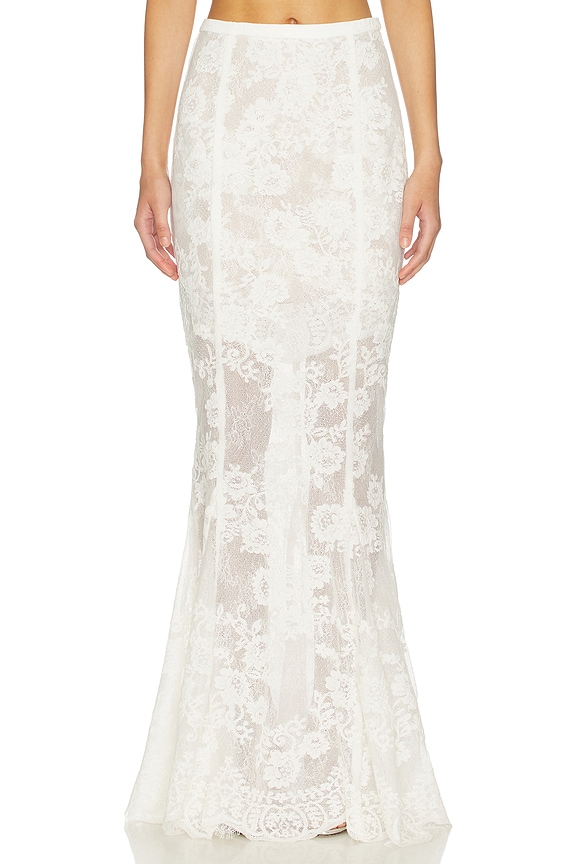 view 1 of 6 Athena Skirt in White Chantilly Lace