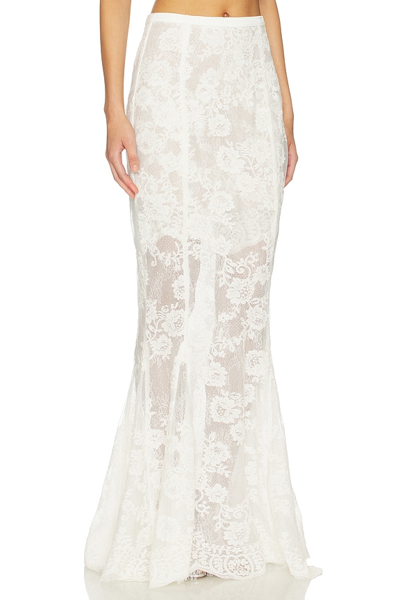 view 2 of 6 Athena Skirt in White Chantilly Lace