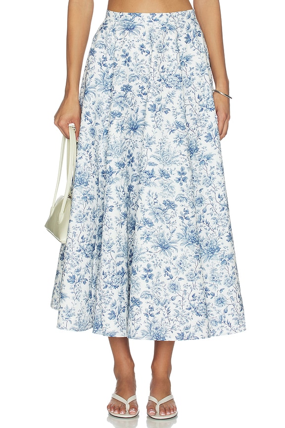 view 1 of 6 Carrie Skirt in Blue Toile