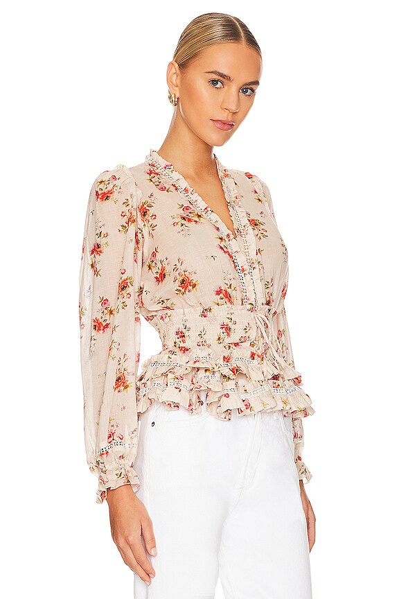 view 2 of 4 Allegra Top in Natural Dainty Floral