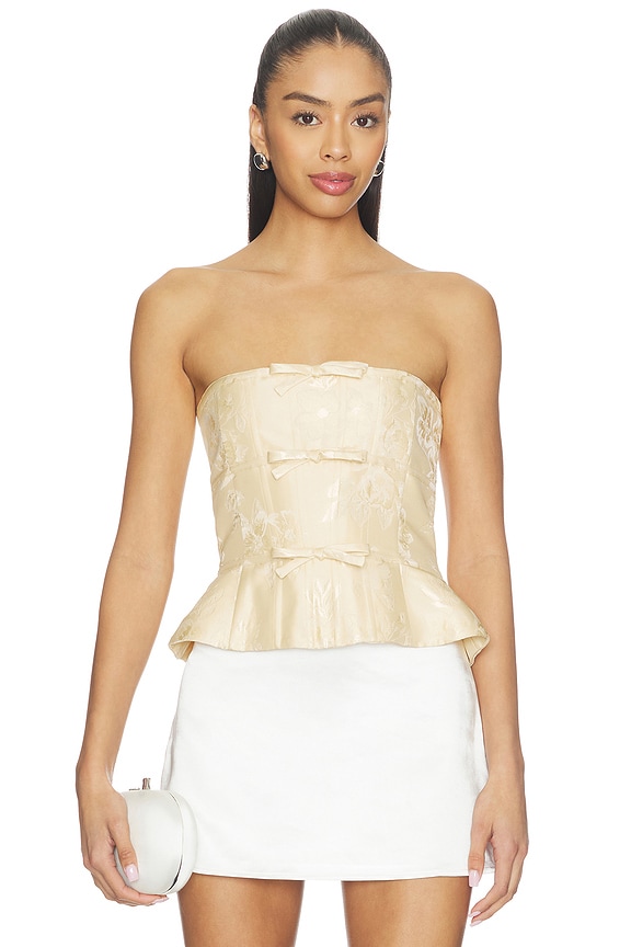 view 1 of 5 Kinsley Top in Butter Yellow Baroque Floral