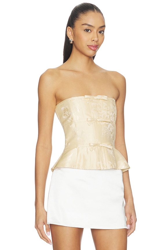 view 2 of 5 Kinsley Top in Butter Yellow Baroque Floral