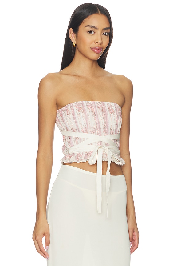 view 2 of 5 BUSTIER SADIE in Strawberry Victorian Stripe