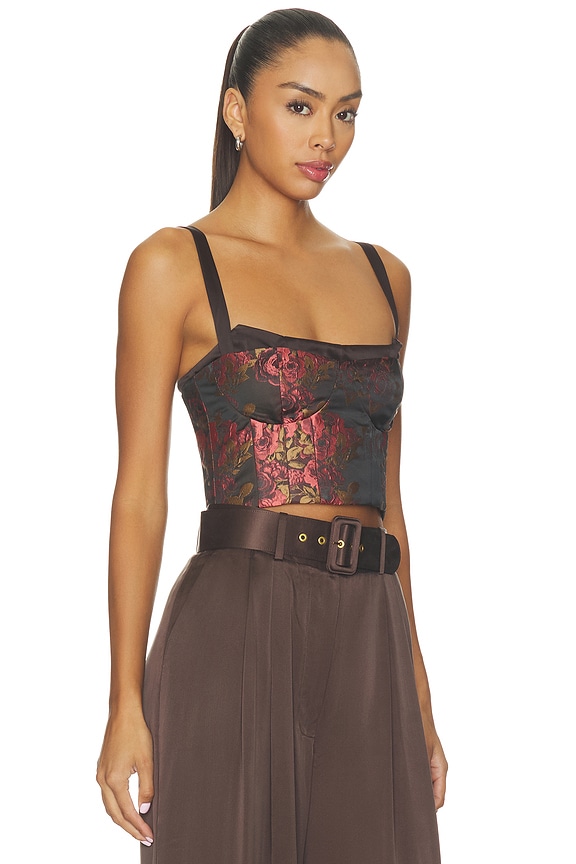 view 2 of 5 Rumi Top in Dark Rose Brocade