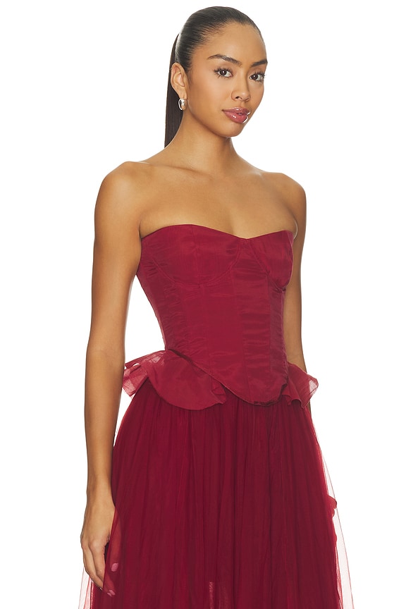 view 2 of 4 Cassandra Top in Red Dahlia
