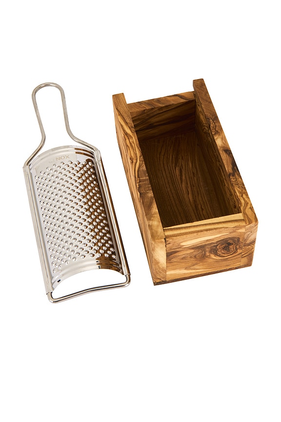 view 2 of 7 Olivewood Parmesan Cheese Box Grater in Brown