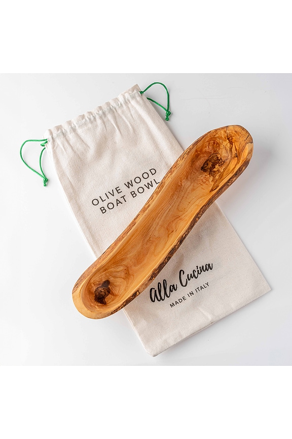 view 2 of 6 BOL OLIVEWOOD BOAT SHAPED BOWL in Brown