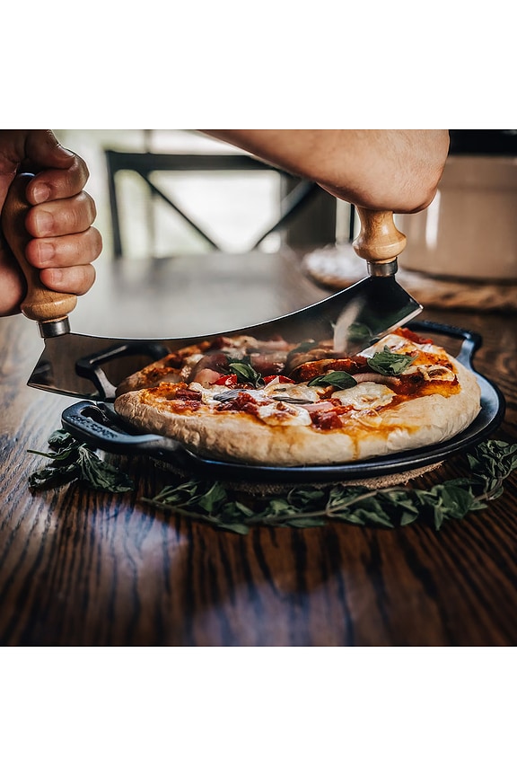 view 2 of 6 Large Mezzaluna in Light Brown & Silver