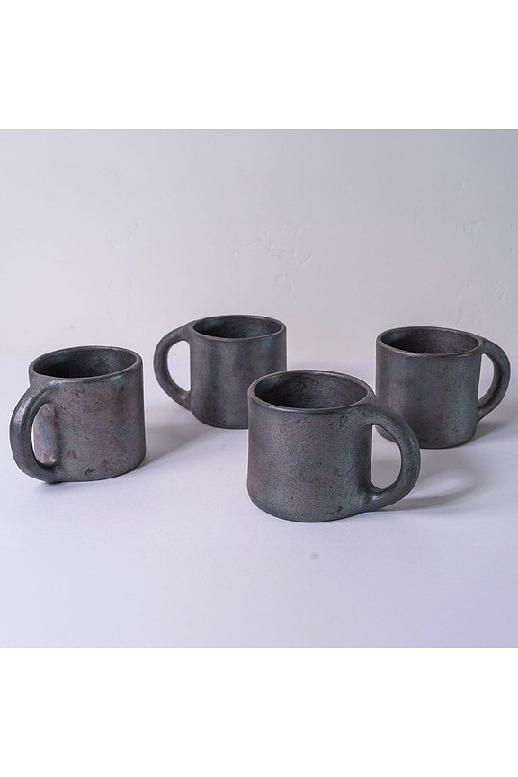 view 2 of 6 TAZAS SET OF 4 LONGPI MUGS in Black